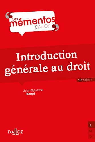 Introduction générale au droit 18ed von DALLOZ