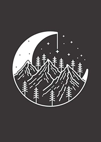Notizbuch A4 liniert mit Softcover Design: Berge bei Nacht Mond Bäume Sterne Simple Minimalistisch: 120 linierte DIN A4 Seiten Notizbuch A4 liniert mit Softcover Design: Berge bei Nacht Mond Bäume Sterne Simple Minimalistisch: 120 linierte DIN A4 Seiten