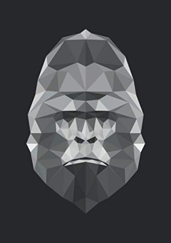 Notizbuch A5 dotted, gepunktet, punktiert mit Softcover Design: Gorilla Affe Silberrücken Polygon Tier Geschenk Affenkopf: 120 dotted (Punktgitter) DIN A5 Seiten von Independently published