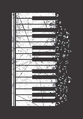 Notizbuch A5 dotted, gepunktet, punktiert mit Softcover Design: Keyboard Klavier Piano Musik Musiknoten Geschenk Musiker: 120 dotted (Punktgitter) DIN A5 Seiten