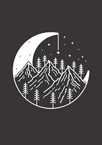 Notizbuch A5 kariert mit Softcover Design: Berge bei Nacht Mond Bäume Sterne Simple Minimalistisch: 120 karierte DIN A5 Seiten Notizbuch A5 kariert mit Softcover Design: Berge bei Nacht Mond Bäume Sterne Simple Minimalistisch: 120 karierte DIN A5 Seiten von Independently published