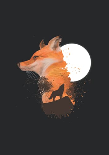 Notizbuch A5 kariert mit Softcover Design: Fuchs Wolf Design mit Vollmond Mond Jäger Jagd: 120 karierte DIN A5 Seiten Notizbuch A5 kariert mit Softcover Design: Fuchs Wolf Design mit Vollmond Mond Jäger Jagd: 120 karierte DIN A5 Seiten von Independently published