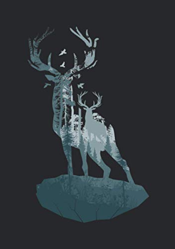 Notizbuch A5 kariert mit Softcover Design: Hirsch Reh Silhouette Tierdesign Wald Natur Outdoor Camping: 120 karierte DIN A5 Seiten Notizbuch A5 kariert mit Softcover Design: Hirsch Reh Silhouette Tierdesign Wald Natur Outdoor Camping: 120 karierte DIN A5 Seiten