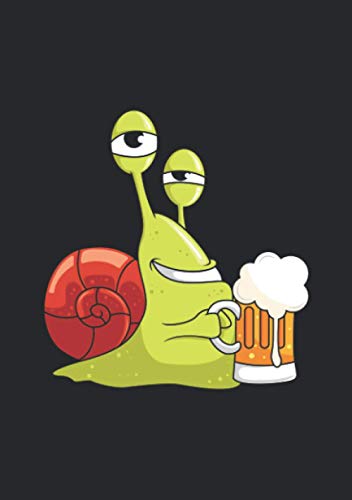 Notizbuch A5 kariert mit Softcover Design: Witzige Schnecke mit Bier Biergarten Geschenk: 120 karierte DIN A5 Seiten Notizbuch A5 kariert mit Softcover Design: Witzige Schnecke mit Bier Biergarten Geschenk: 120 karierte DIN A5 Seiten