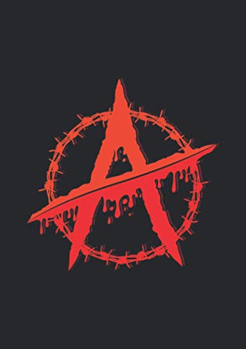 Notizbuch A5 liniert mit Softcover Design: Blut rotes Anarchie Anarchy Zeichen Punk Logo: 120 linierte DIN A5 Seiten