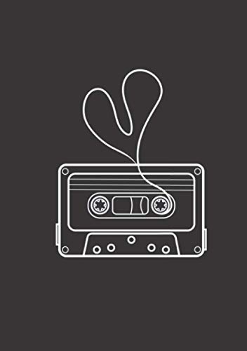 Notizbuch A5 liniert mit Softcover Design: Musik Kassette mit Herz Zeichnung Illustration: 120 linierte DIN A5 Seiten Notizbuch A5 liniert mit Softcover Design: Musik Kassette mit Herz Zeichnung Illustration: 120 linierte DIN A5 Seiten
