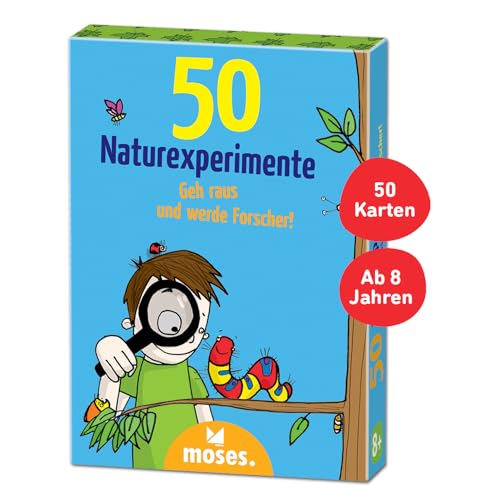 Moses MOS21079 50 Naturexperimente Geh raus und werde Forscher! | Kinderbeschäftigung | Kartenset von moses