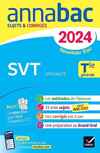 Annales du bac Annabac 2024 SVT Tle générale (spécialité): sujets corrigés nouveau Bac von HATIER