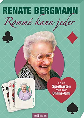 Rommé kann jeder: 2 x 55 Spielkarten von der Online-Omi | Romme-Kartenspiel von der Twitter-Oma, Spieleklassiker für zu Hause und unterwegs von arsEdition