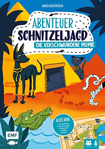 Set: Abenteuer Schnitzeljagd – Die verschwundene Mumie: Geburtstags-Set mit Schatzkarte, Einladungen, Urkunden, kniffligen Rätseln, Rezepten und vielem mehr – Für 2–12 Kinder ab 6 Jahren von Edition Michael Fischer