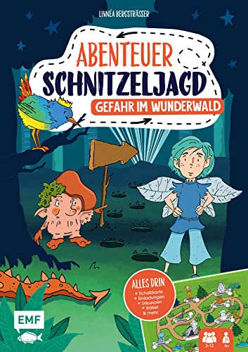 Set: Abenteuer Schnitzeljagd – Gefahr im Wunderwald: Geburtstags-Set mit Schatzkarte, Einladungen, Urkunden, kniffligen Rätseln, Rezepten und vielem mehr – Für 2–12 Kinder ab 6 Jahren Set: Abenteuer Schnitzeljagd – Gefahr im Wunderwald: Geburtstags-Set mit Schatzkarte, Einladungen, Urkunden, kniffligen Rätseln, Rezepten und vielem mehr – Für 2–12 Kinder ab 6 Jahren
