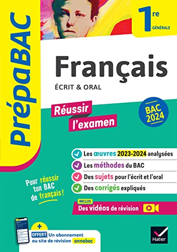 Prépabac Français 1re générale - Bac de français 2024 (écrit & oral): avec les oeuvres au programme 2023-2024 von HATIER
