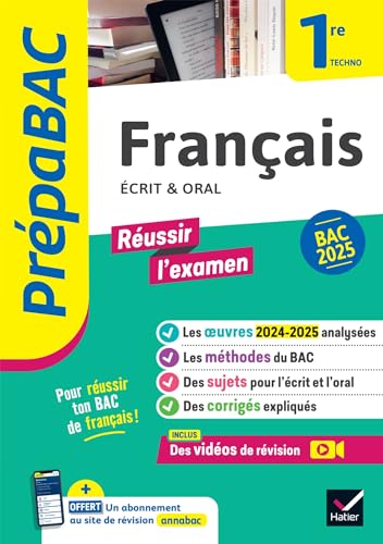 Prépabac - Français 1re technologique Bac de français 2025 (écrit & oral): avec les oeuvres au programme 2024-2025 von HATIER