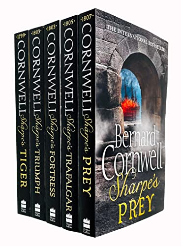Bernard Cornwell's Richard Sharpe's Series 1 to 5 Books Set (Prey, Trafalgar, Fortress, Triumph, Tiger)