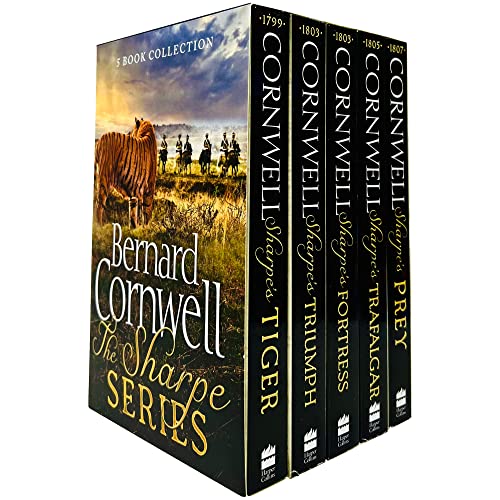 Sharpe Series Books 1 - 5 Collection Box Set by Bernard Cornwell (Sharpe's Tiger 1799, Triumph 1803, Fortress 1803, Trafalgar 1805 & Prey 1807)