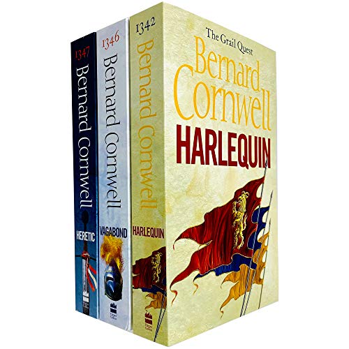 The Grail Quest Complete Trilogy Series 3 Books Set by Bernard Cornwell (Harlequin, Vagabond & Heretic)