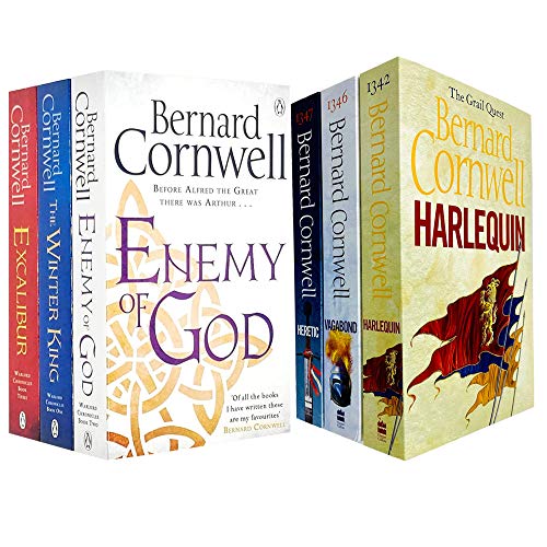 Warlord Chronicles Series & The Grail Quest Series 6-Bücher-Sammlungsset von Bernard Cornwell (Enemy of God, Excalibur, The Winter King, Harlequin, Vagabond, Heretic)