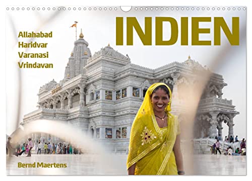 INDIEN Allahabad Haridwar Varanasi Vrindavan (Wandkalender 2024 DIN A3 quer), CALVENDO Monatskalender