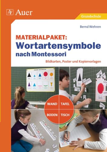 Materialpaket: Wortartensymbole nach Montessori: Bildkarten, Poster und Kopiervorlagen für Wand, Tafel, Boden und Tisch (1. bis 4. Klasse)
