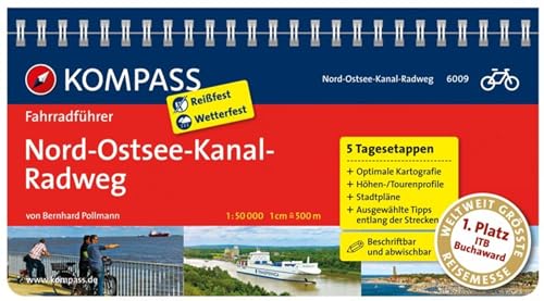 KOMPASS Fahrradführer Nord-Ostsee-Kanal-Radweg: mit Routenkarten im optimalen Maßstab. von Kompass