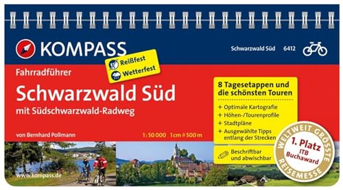 KOMPASS Fahrradführer Schwarzwald Süd mit Südschwarzwald Radweg: mit Routenkarten im optimalen Maßstab.