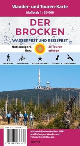 Der Brocken: Wasser-und reißfeste Wander- und Touren-Karte: Wasser-und reißfeste Wander- und Mountainbike-Karte von Schmidt-Buch-Verlag