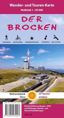 Der Brocken: Wander- und Touren-Karte: Wander- und Mountainbike-Karte