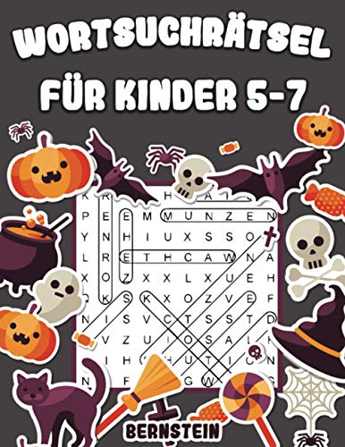 Wortsuchrätsel für Kinder 5-7: 200 Wortsuchrätsel für intelligente Kinder mit Lösungen - Großdruck (Halloween-Ausgabe)
