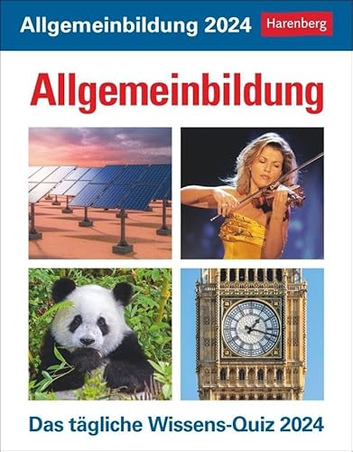 Allgemeinbildung Tagesabreißkalender 2024. Quiz-Kalender mit spannenden Fragen für jeden Tag. Abreißkalender 2024 mit Informationen aus allen ... Tischkalender 2024: Das tägliche Wissens-Quiz