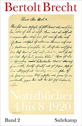 Notizbücher: Band 2: 1920 von Suhrkamp Verlag AG