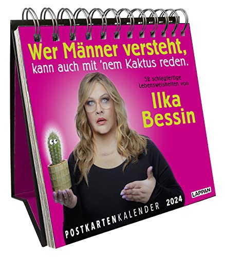 Der Ilka Bessin-Postkartenkalender 2024 - 52 schlagfertige Lebensweisheiten für das ganze Jahr: Wochenkalender zum Aufstellen | Tischkalender mit Spiralbindung und 53 Postkarten zum Heraustrennen