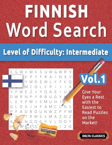 FINNISH WORD SEARCH - LEVEL OF DIFFICULTY: MEDIUM - VOL.1 - DELTA CLASSICS - GIVE YOUR EYES A REST WITH THE EASIEST TO READ PUZZLES ON THE MARKET! FINNISH WORD SEARCH - LEVEL OF DIFFICULTY: MEDIUM - VOL.1 - DELTA CLASSICS - GIVE YOUR EYES A REST WITH THE EASIEST TO READ PUZZLES ON THE MARKET! von LINGUAS CLASSICS