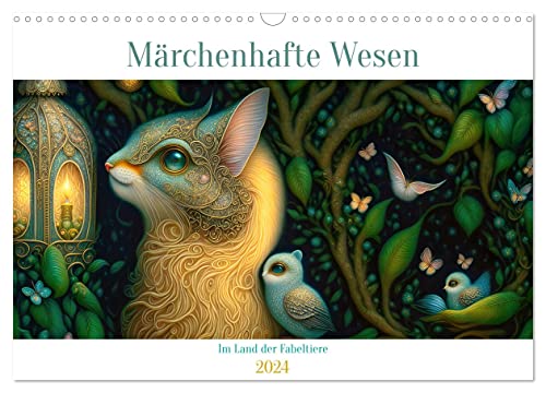 Märchenhafte Wesen - Im Land der Fabeltiere (Wandkalender 2024 DIN A3 quer), CALVENDO Monatskalender