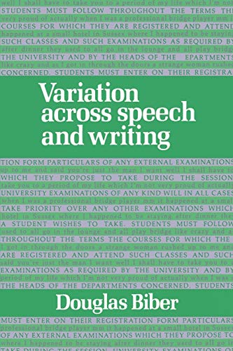 Variation across Speech and Writing von Cambridge University Press