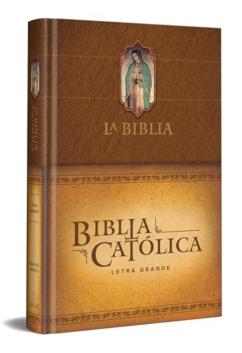 La Biblia Católica: Edición letra grande. Tapa dura, marrón, con Virgen de Guada lupe en cubierta / Catholic Bible. Hard Cover, brown, with Virgen: Biblia de America, marrón, tapa dura von Origen