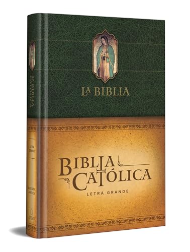 La Biblia Católica: Tamaño grande, Edición letra grande. Tapa dura, verde, con Virgen von Origen