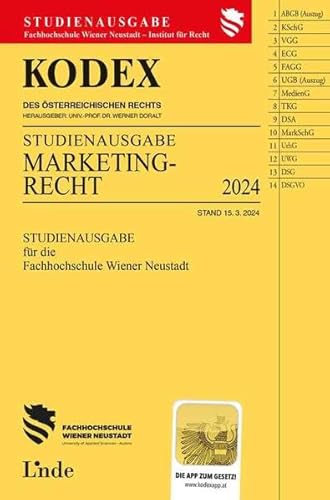 KODEX Studienausgabe Marketingrecht: FH Wiener Neustadt von Linde Verlag Ges.m.b.H.