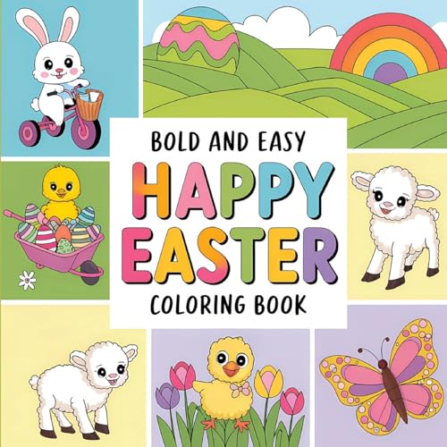 Bold and Easy Happy Easter Coloring Book for Kids: Large Print Coloring Books, Easter Activity Book for Kids, Coloring Books for Children von Laura Bidden