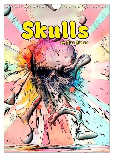 Skulls by Nico Bielow (Wall Calendar 2025 DIN A4 portrait), CALVENDO 12 Month Wall Calendar: Magical skulls