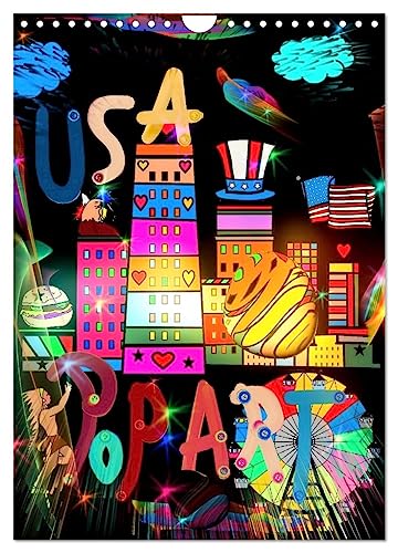 USA Pop Art by Nico Bielow (Wall Calendar 2025 DIN A4 portrait), CALVENDO 12 Month Wall Calendar: Some of the most beautiful cities in the USA in great Popart versions