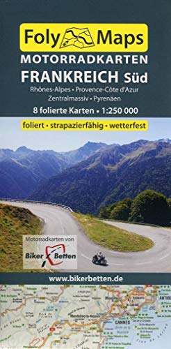 FolyMaps Motorradkarten Frankreich Süd: 1:250 000 Rhônes-Alpes, Provence-Cote d´Azur, Pyrenäen, Zentralmassiv