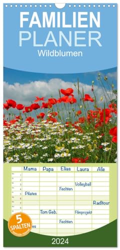 Familienplaner 2025 - Wildblumen 2025 mit 5 Spalten (Wandkalender, 21 cm x 45 cm), CALVENDO