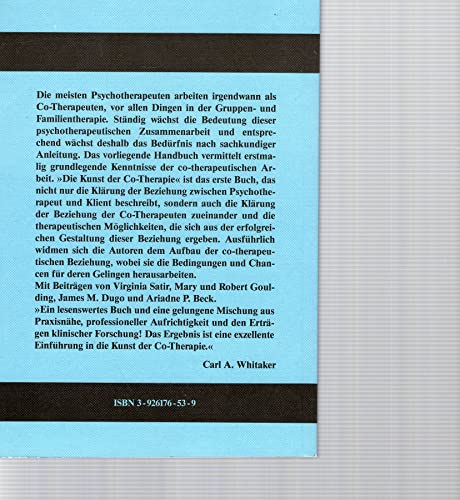 Die Kunst der Co-Therapie. Ein Handbuch für die Teamarbeit von Psychotherapeuten von EHP Edition Humanistische Psychologie