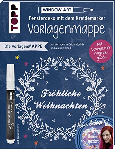 Vorlagenmappe Fensterdeko mit dem Kreidemarker – Fröhliche Weihnachten von Bine Brändle: Vorlagenbögen mit Motiven in Originalgröße