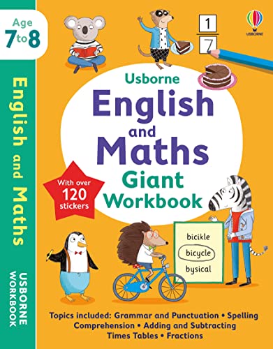 Usborne English and Maths Giant Workbook 7-8 (Usborne Workbooks)