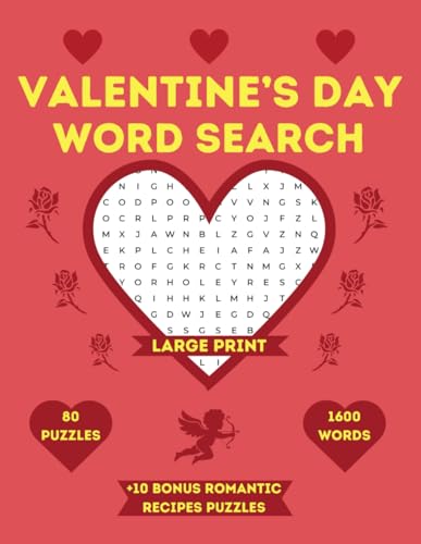 Valentine’s Day Word Search: Large Print Themed Puzzle Book for Adults, Seniors and Teens von Independently published