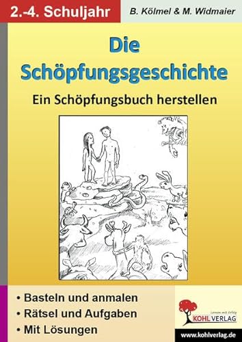 Die Schöpfungsgeschichte: Ein Schöpfungsbüchlein herstellen. Basteln und anmalen. Rätsel lösen. Mit Lösungen. Grundschule. Kopiervorlagen