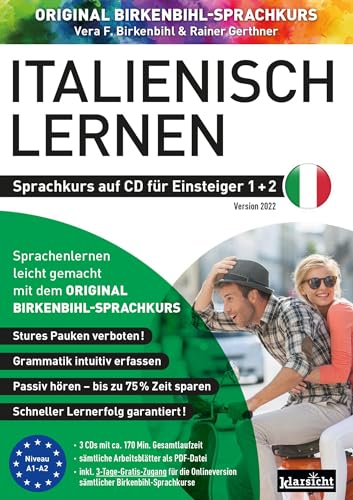 Italienisch lernen für Einsteiger 1+2 (ORIGINAL BIRKENBIHL): Sprachkurs auf 2 CDs inkl. Gratis-Schnupper-Abo für den Onlinekurs von Klarsicht Verlag