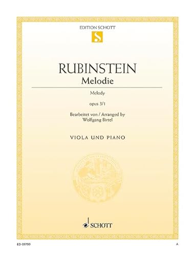 Melodie: op. 3/1. Viola und Klavier.: op. 3/1. viola and piano. (Edition Schott Einzelausgabe) von Schott Music Distribution