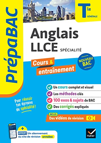 Prépabac - Anglais LLCE Tle générale (spécialité) - Bac 2025: cours, méthodes & sujets corrigés (programme de Terminale)